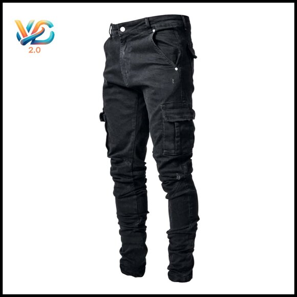 Other - Slim Fit Stretch Jeans Distressed Ripped Skinny Fashion Comfort Flex Waist